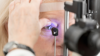 Close up of eye test on Preventing sight loss in glaucoma